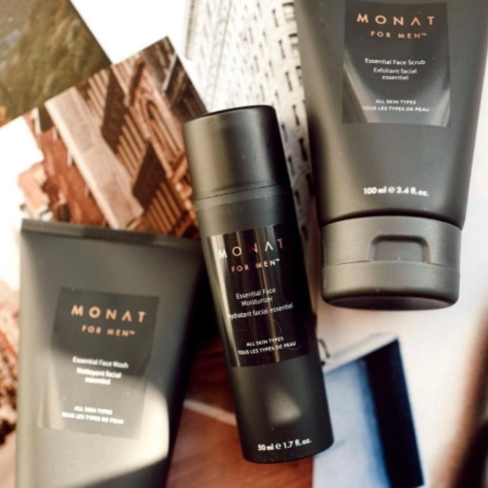 Monat Men's Skincare Set - Cleanser, Exfoliator, Moisturizer - Picture 2 of 2